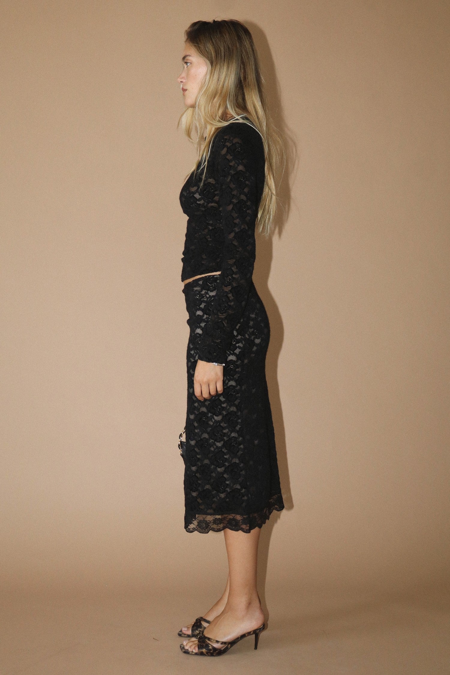 Midnight Angel Lace Long Sleeve Top