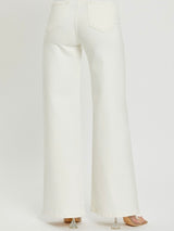 Cream High Rise Wide Leg Jean