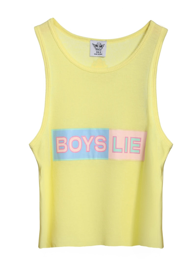 Boys Lie Better Half Beegee Yellow Tank