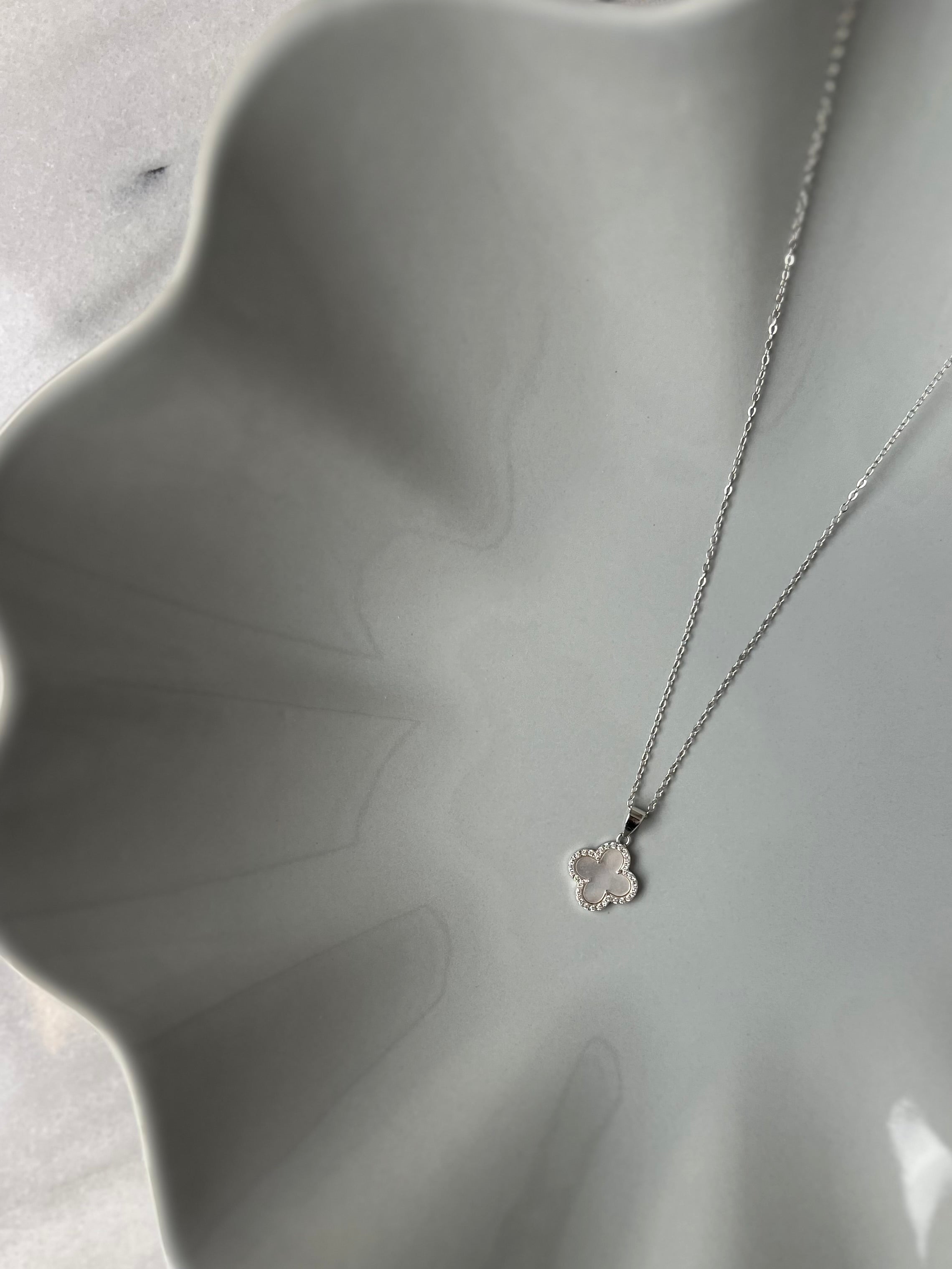Chelsea Silver Clover Necklace