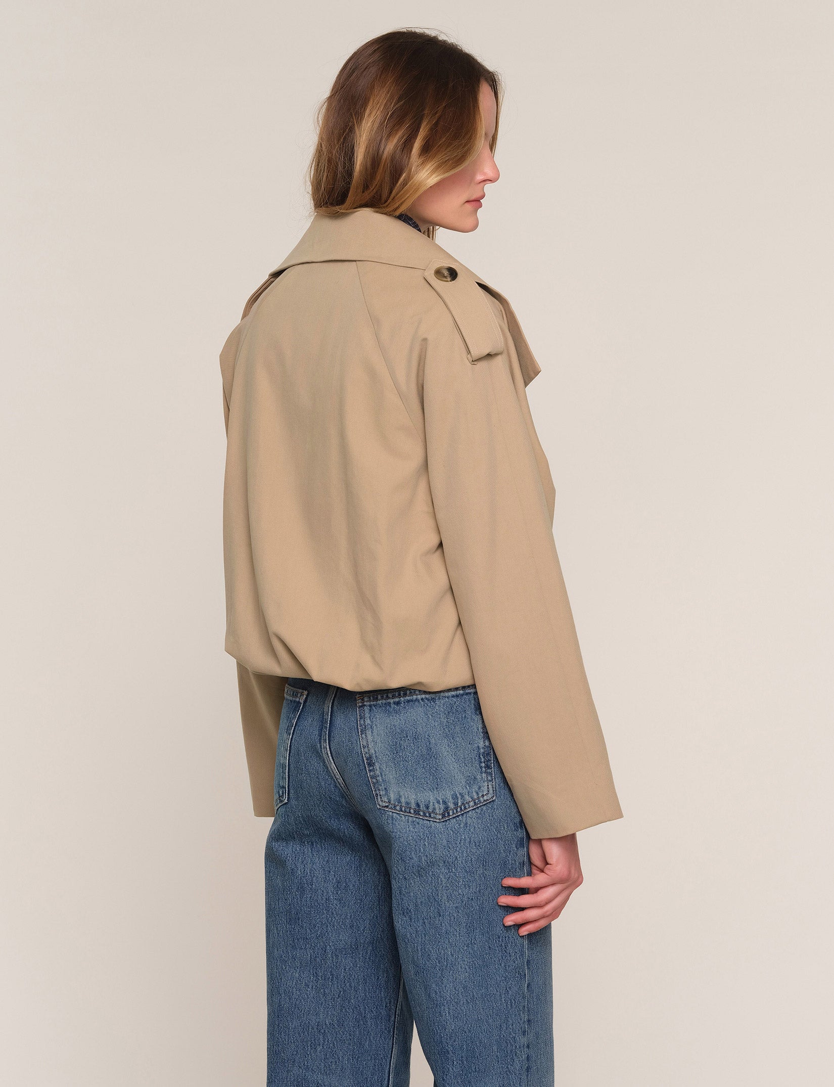 Heartloom Addison Trench – Women's Waist-Length Bubble Hem Trench Jacket