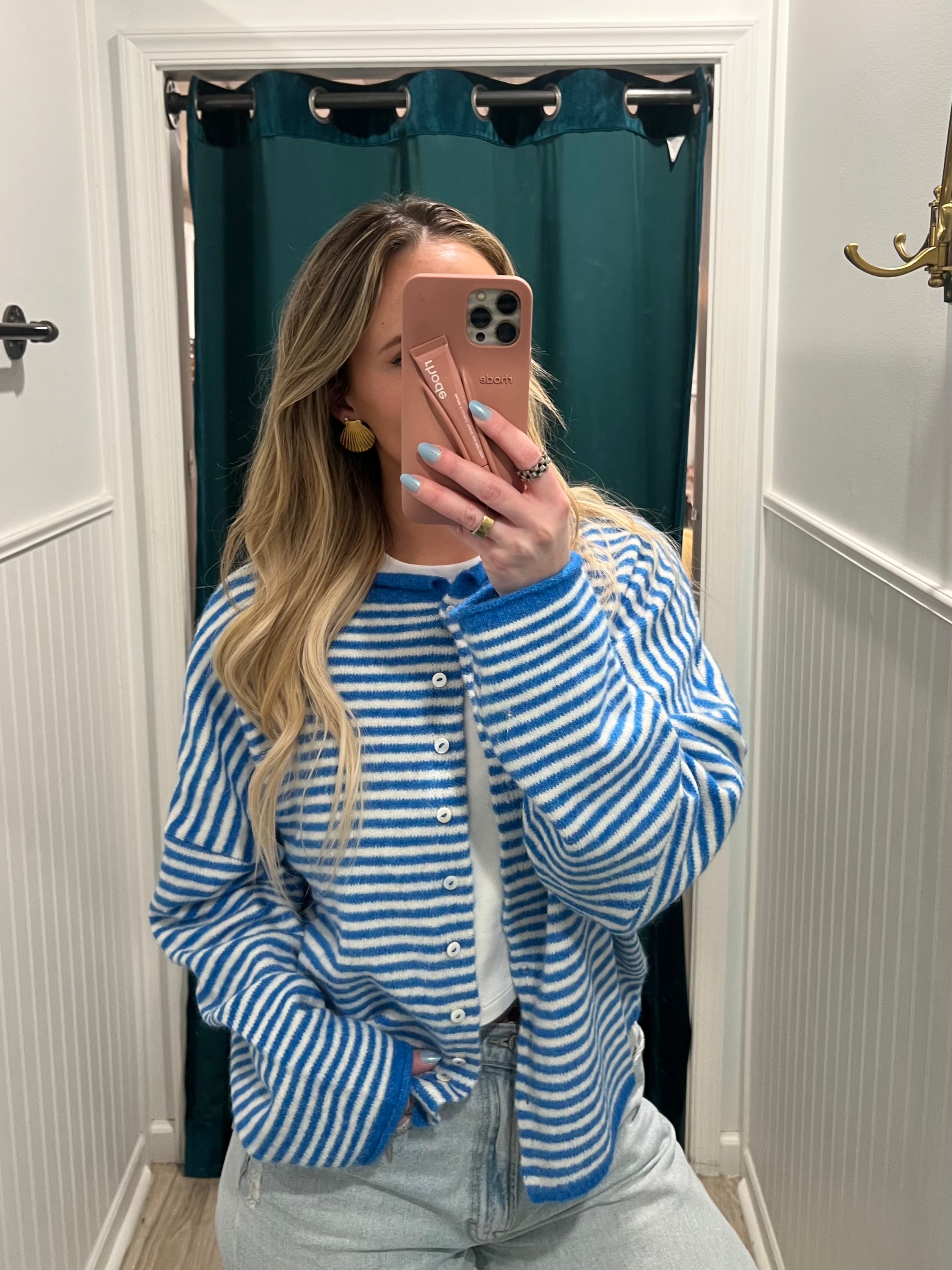 The Blue Mini Stripe  It Girl Sweater
