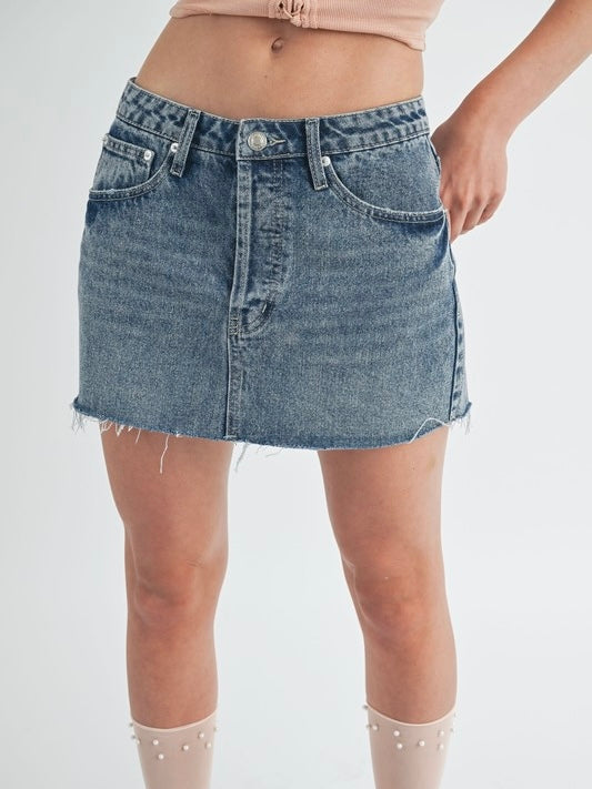 The Perfect Low Rise Denim Skirt