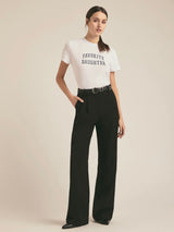 Favorite Daughter Cropped White Collegiate Tee