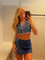 Zoe Cropped Denim Vest