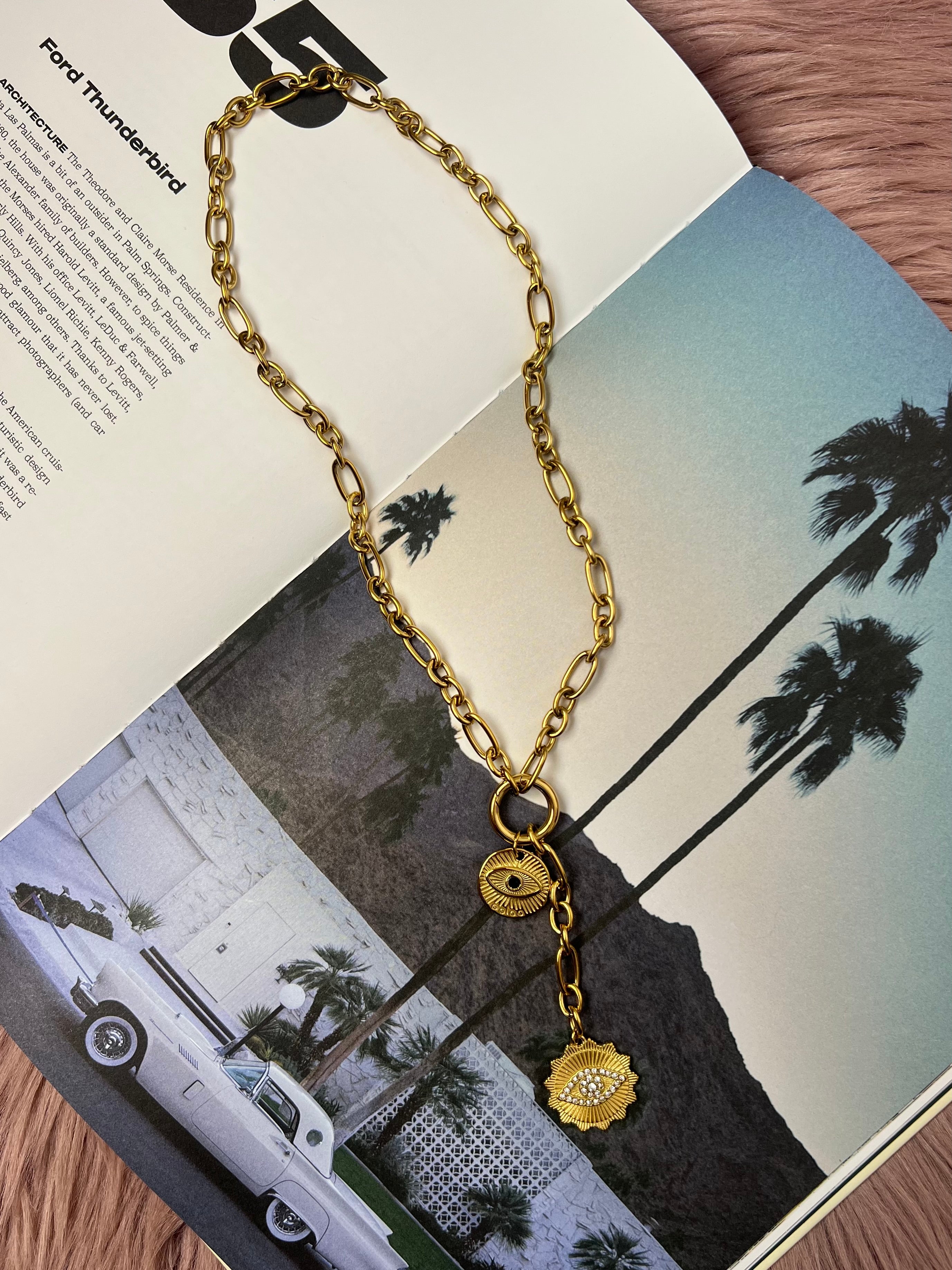 Eva Evil Eye Medallion Necklace