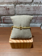 Paulina Stretch Gold Initial Bead Bracelet