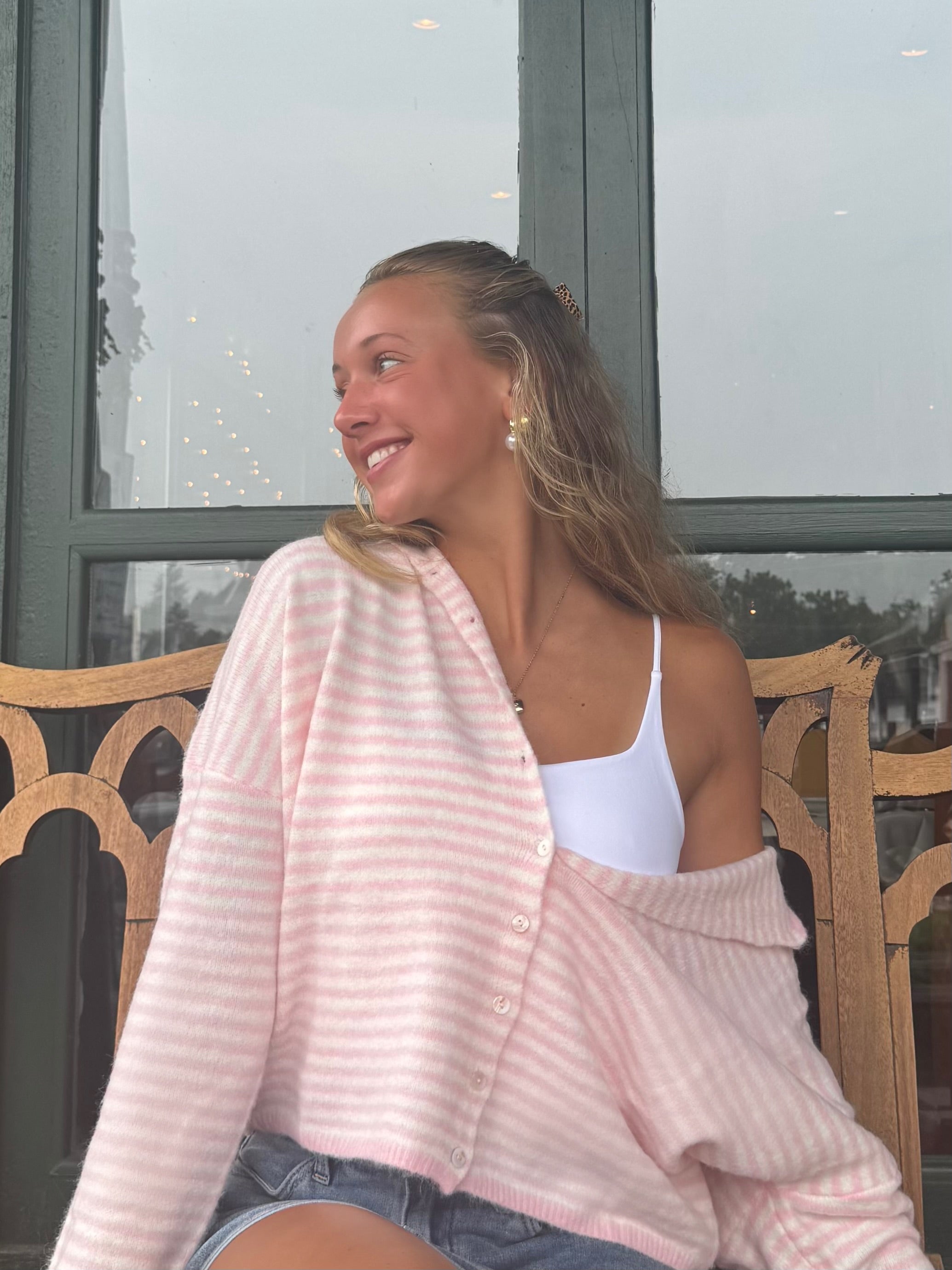 The Pink Mini Stripe It Girl Sweater