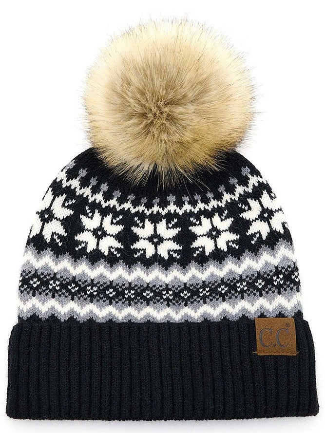 Nordic Fair Isle Pom Beanie