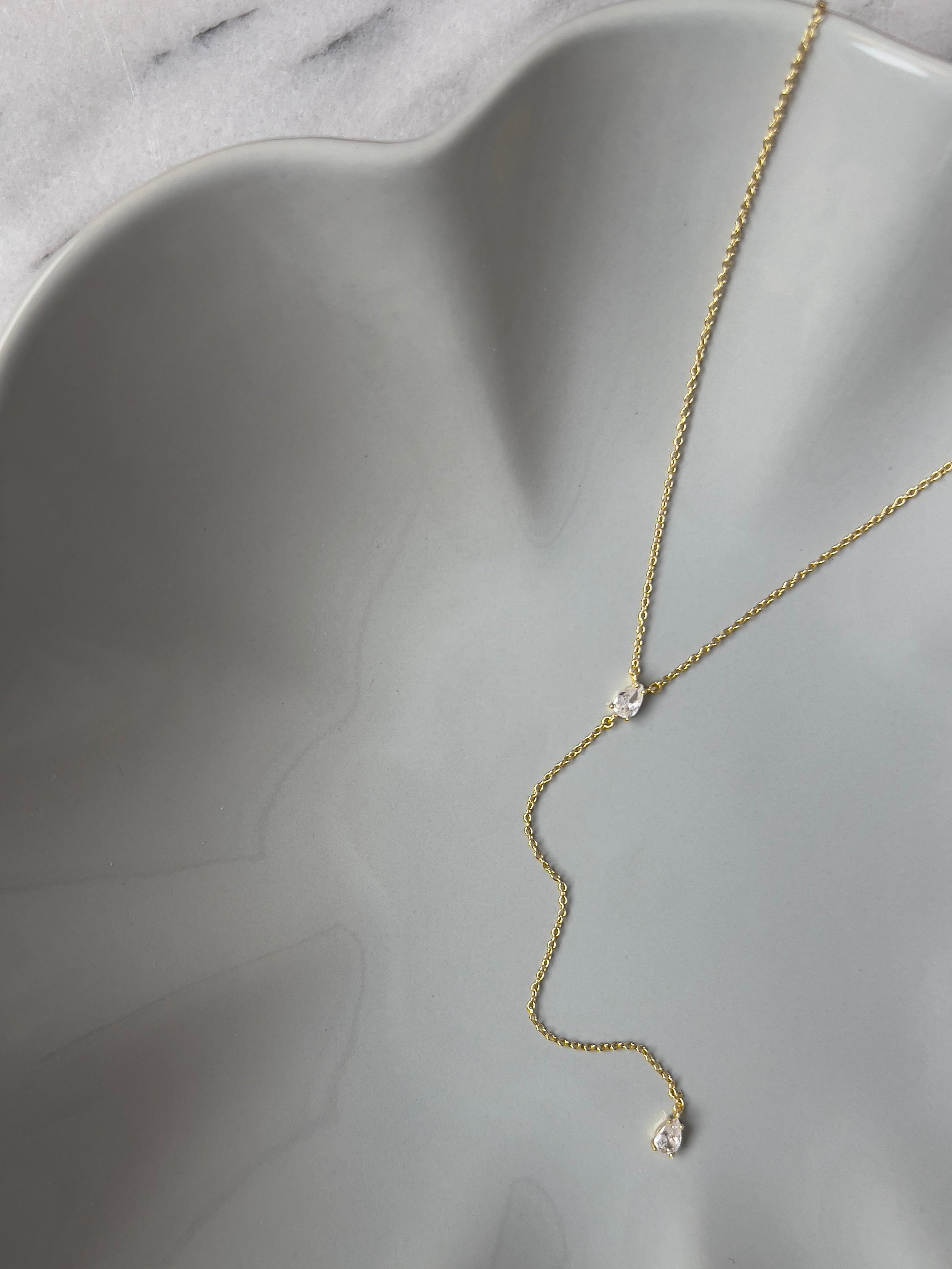 Teardrop Lariat Necklace
