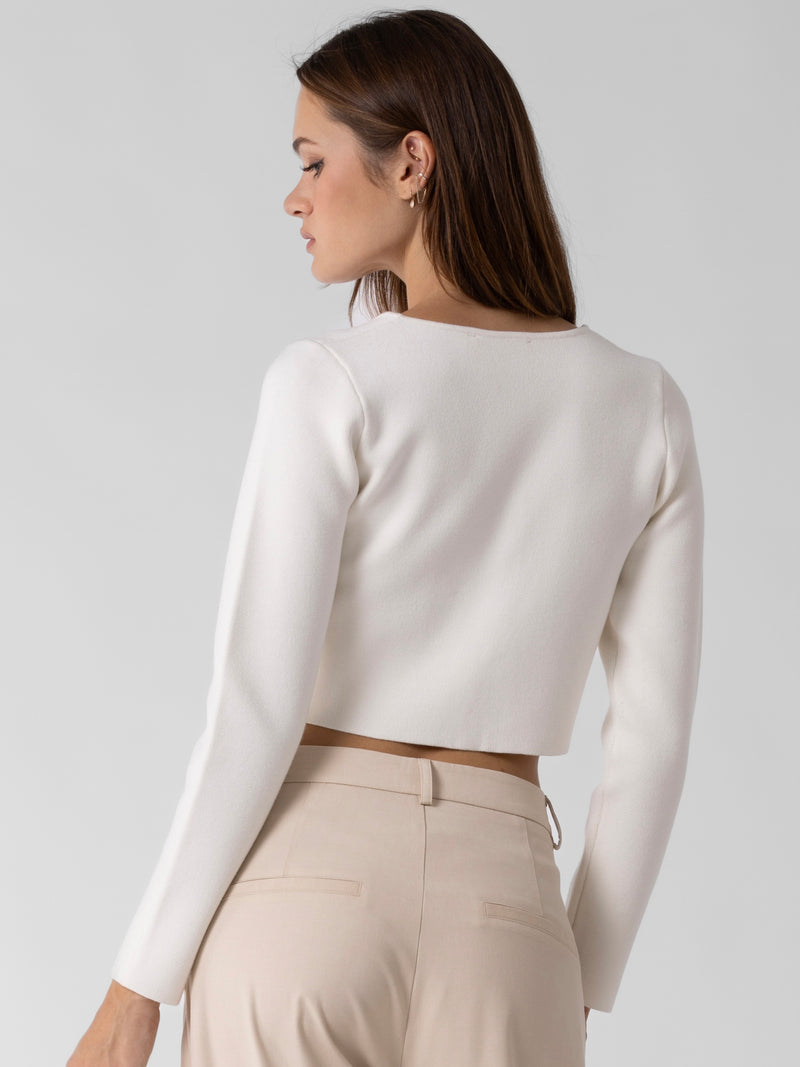 Mika Cropped Long Sleeve Knit Top