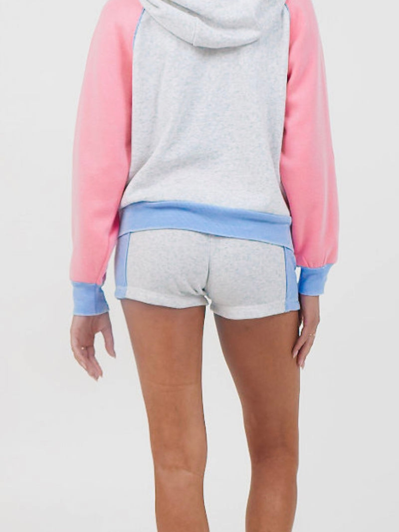 Colorblock Pink/Blue Fleece Shorts
