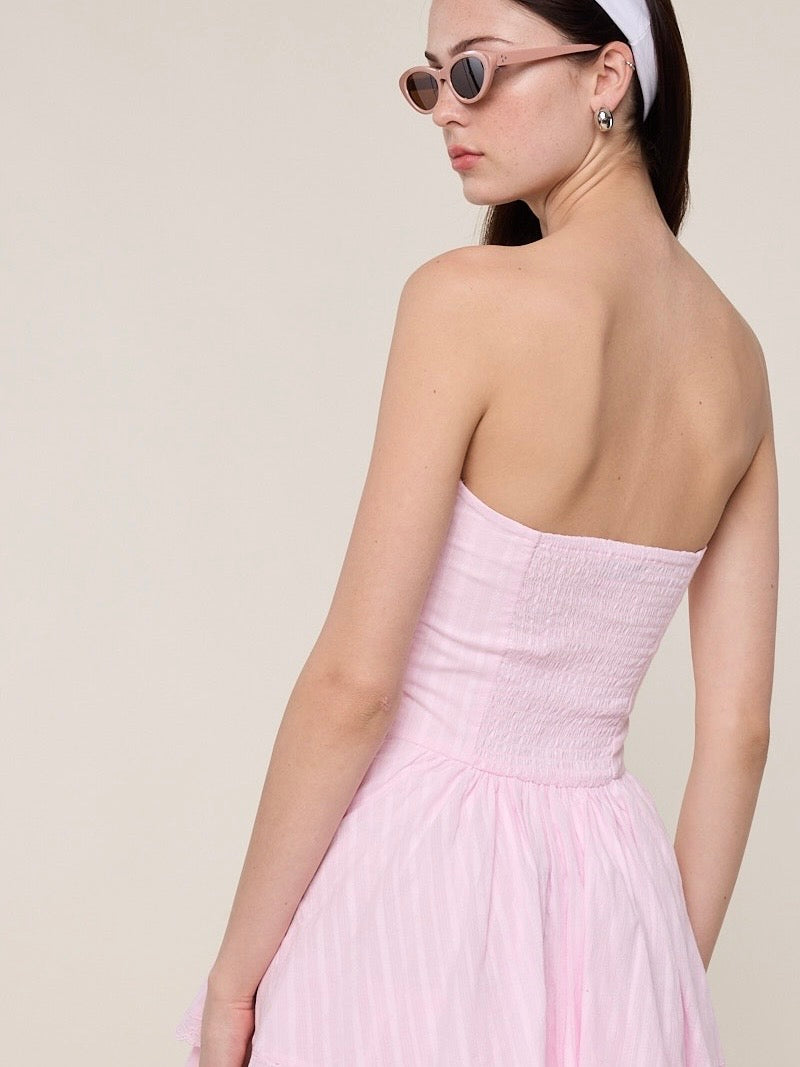 Georgia Pink Strapless Dress