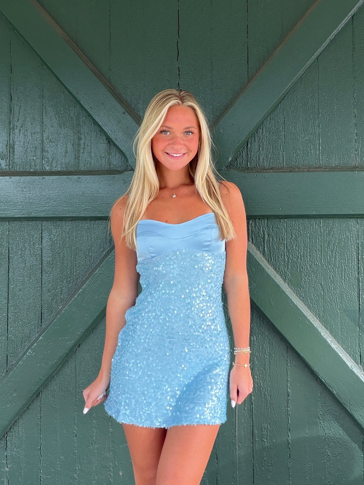 Stella Sequin Mesh Open-Back Mini Dress