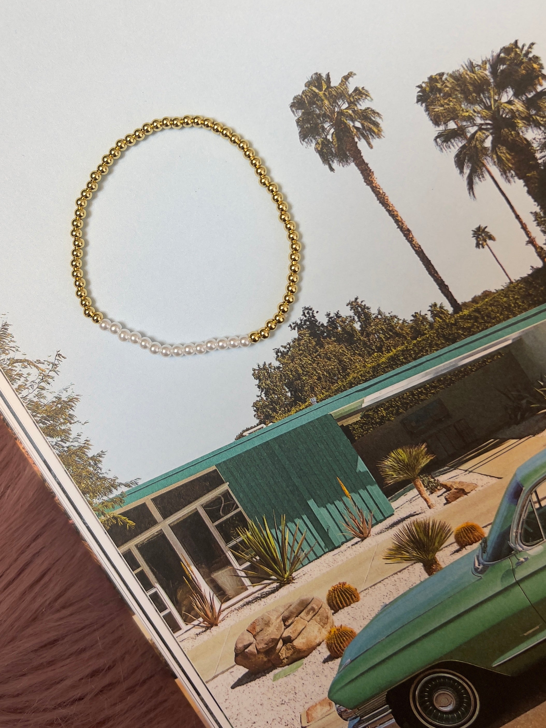 Lulu Pearl 3mm Stretch Ball Bracelet