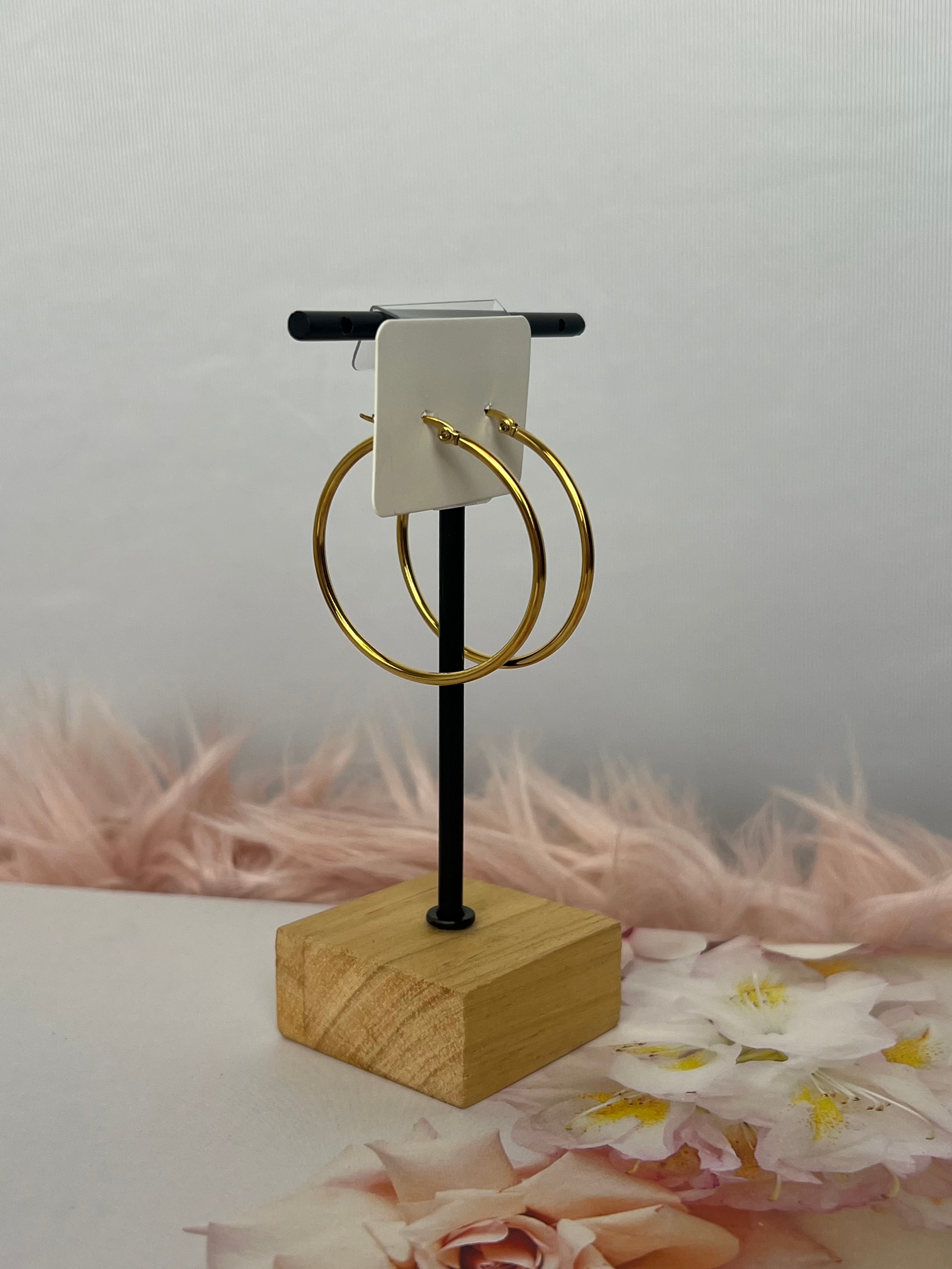 The Valentina Thin Small Waterproof Hoops -1.5"