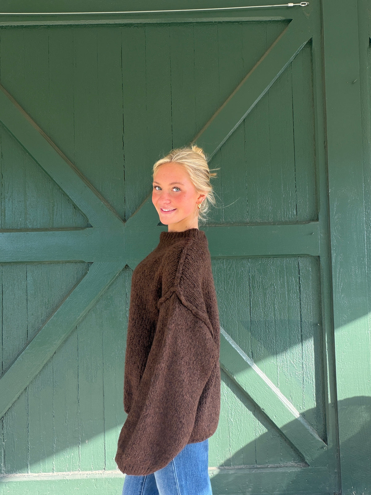 Vintage Havana Brown Mock Neck Sweater