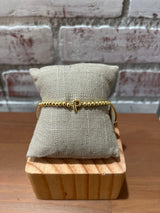 Paulina Stretch Gold Initial Bead Bracelet