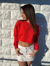 Mimi Red Crop Sweatshirt