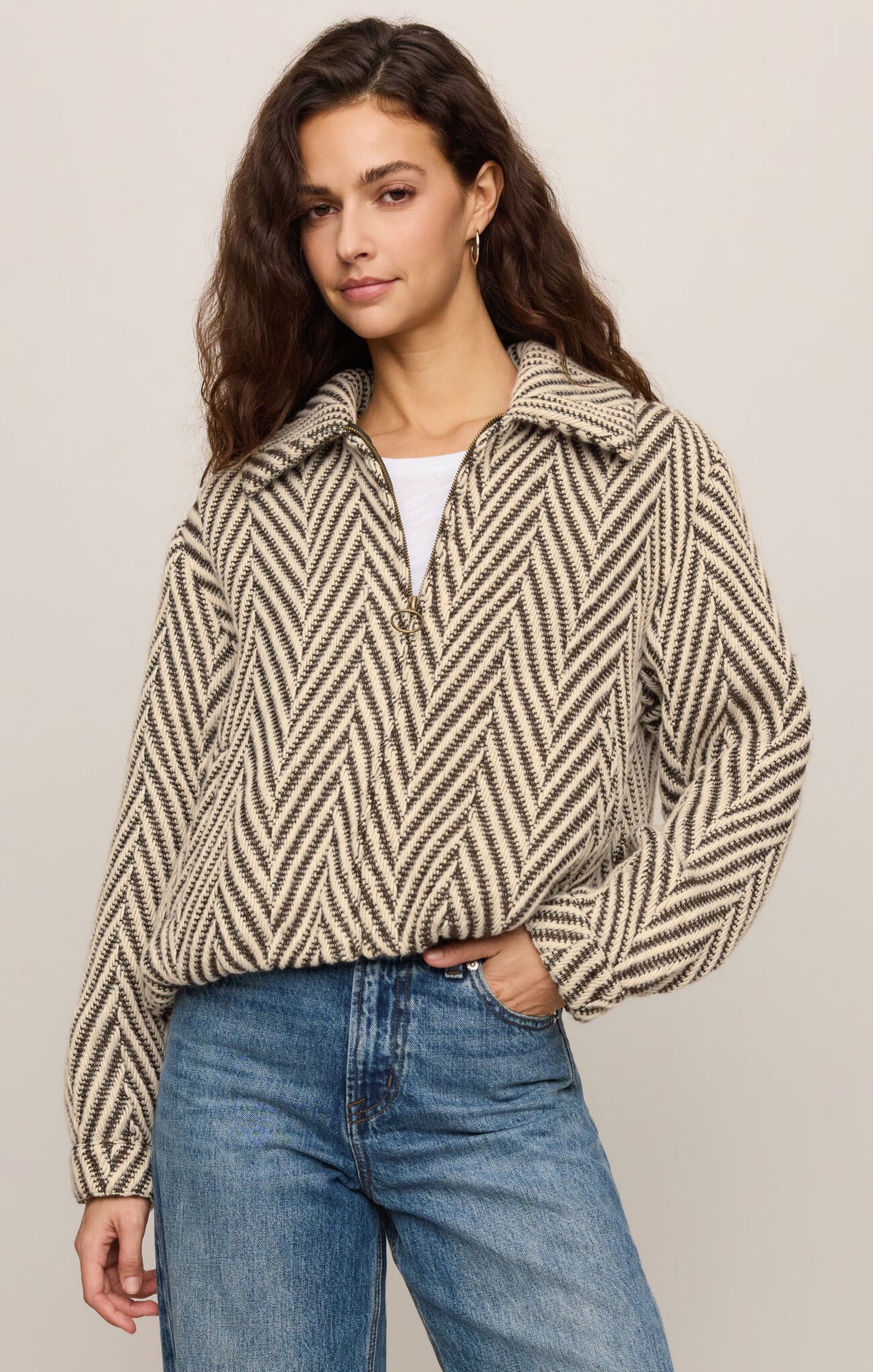 Z Supply Dunaway Herringbone Bubble Jacket