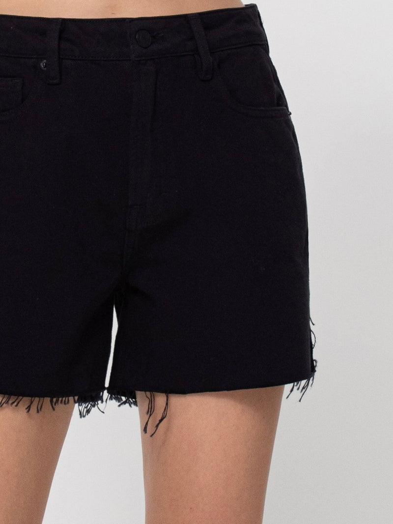 Sofie High Rise Mom Shorts with Side Slit