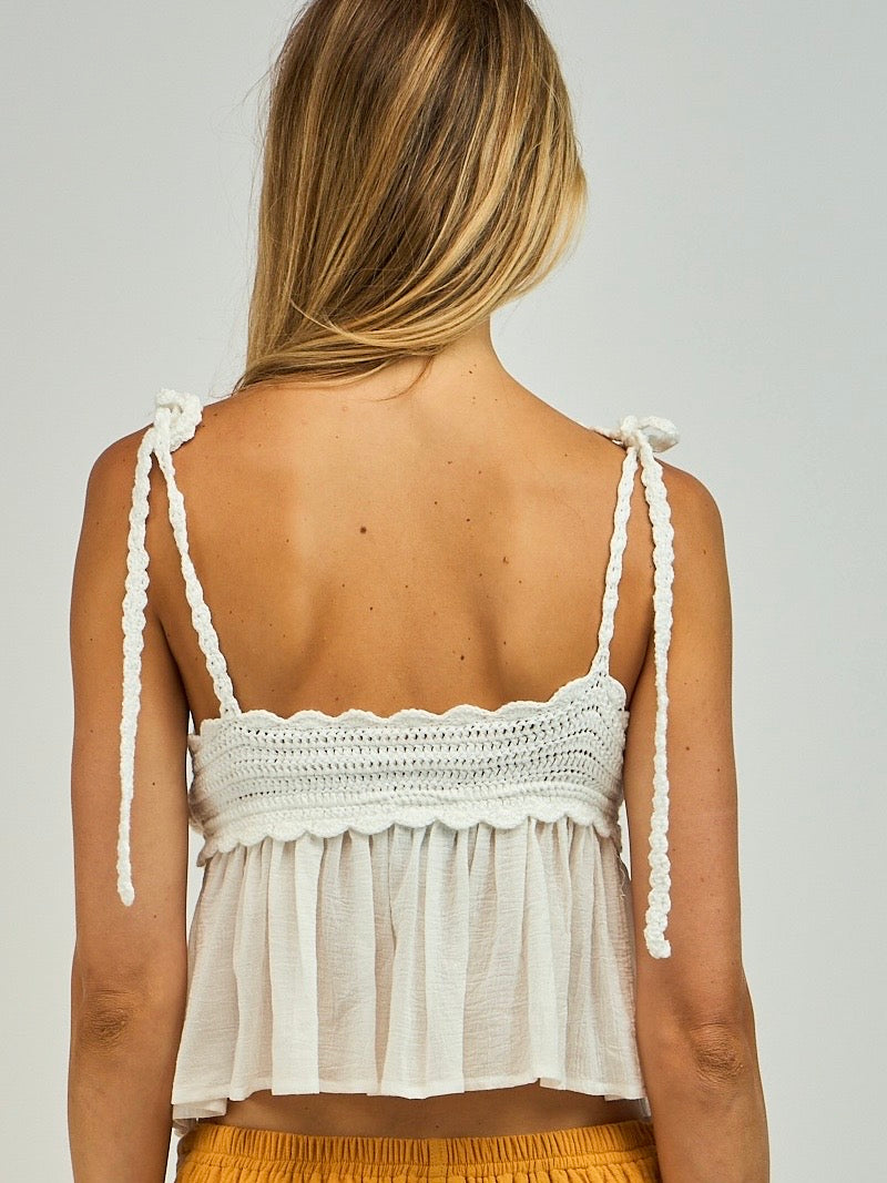 Willow White Crochet Crop Top