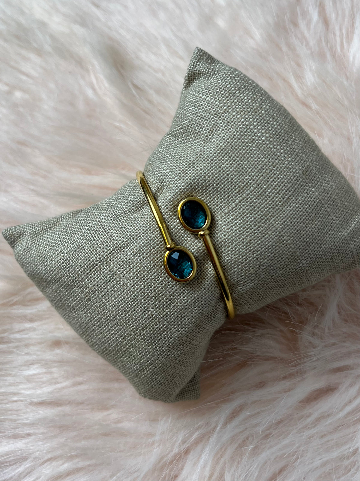 Rae & Jade Mariel Crystal Cuff Bangle – Water Resistant Stainless Steel