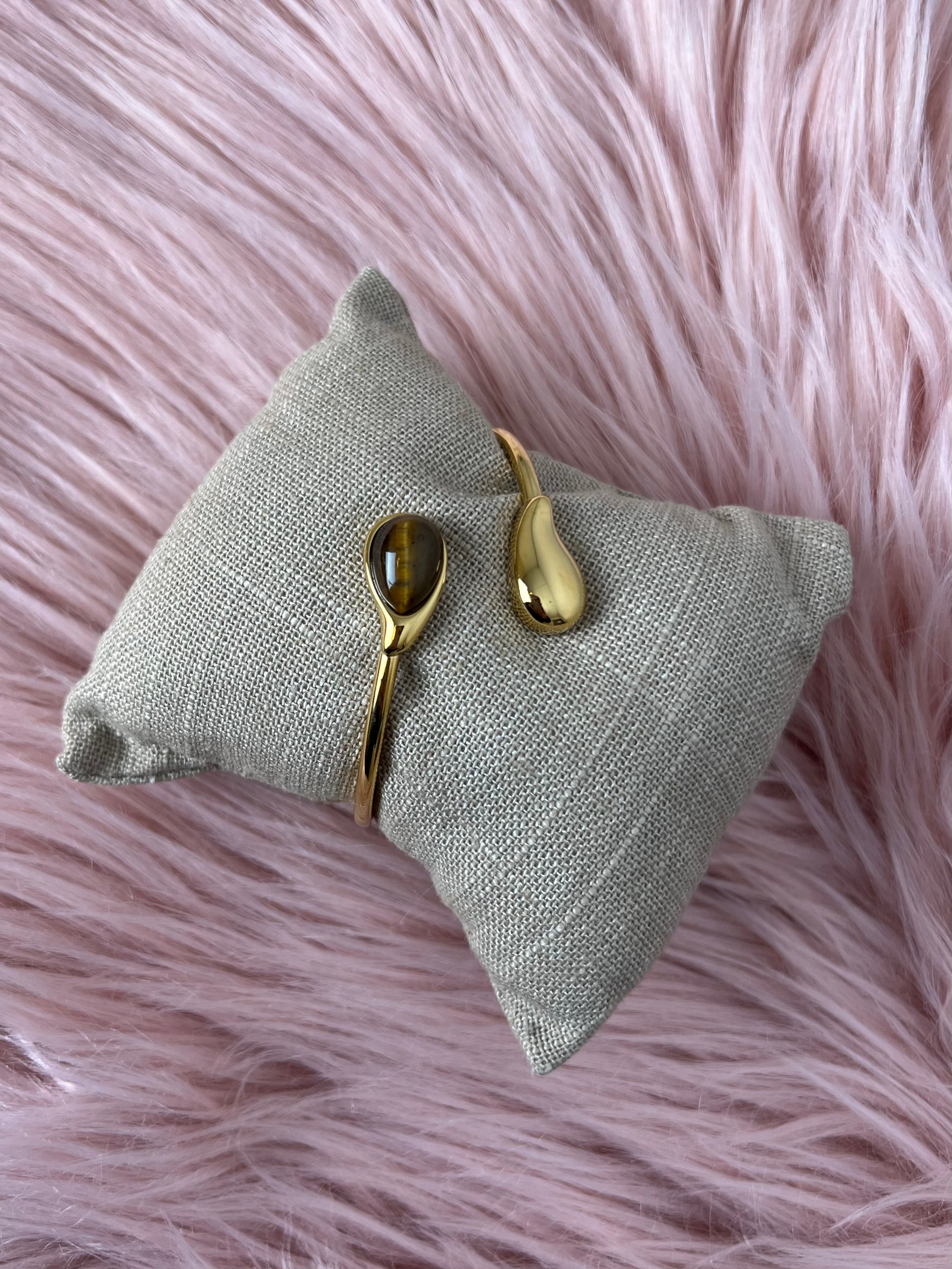 Vita Tiger Eye Bangle– Water & Tarnish Resistant