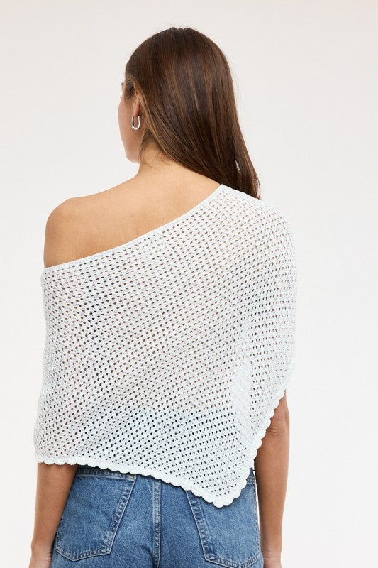 Cloudlight Knit Poncho – White