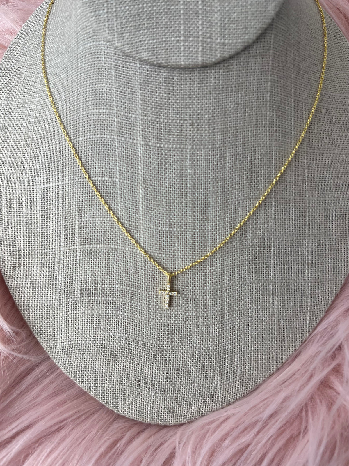 Mia Mini CZ Cross Necklace