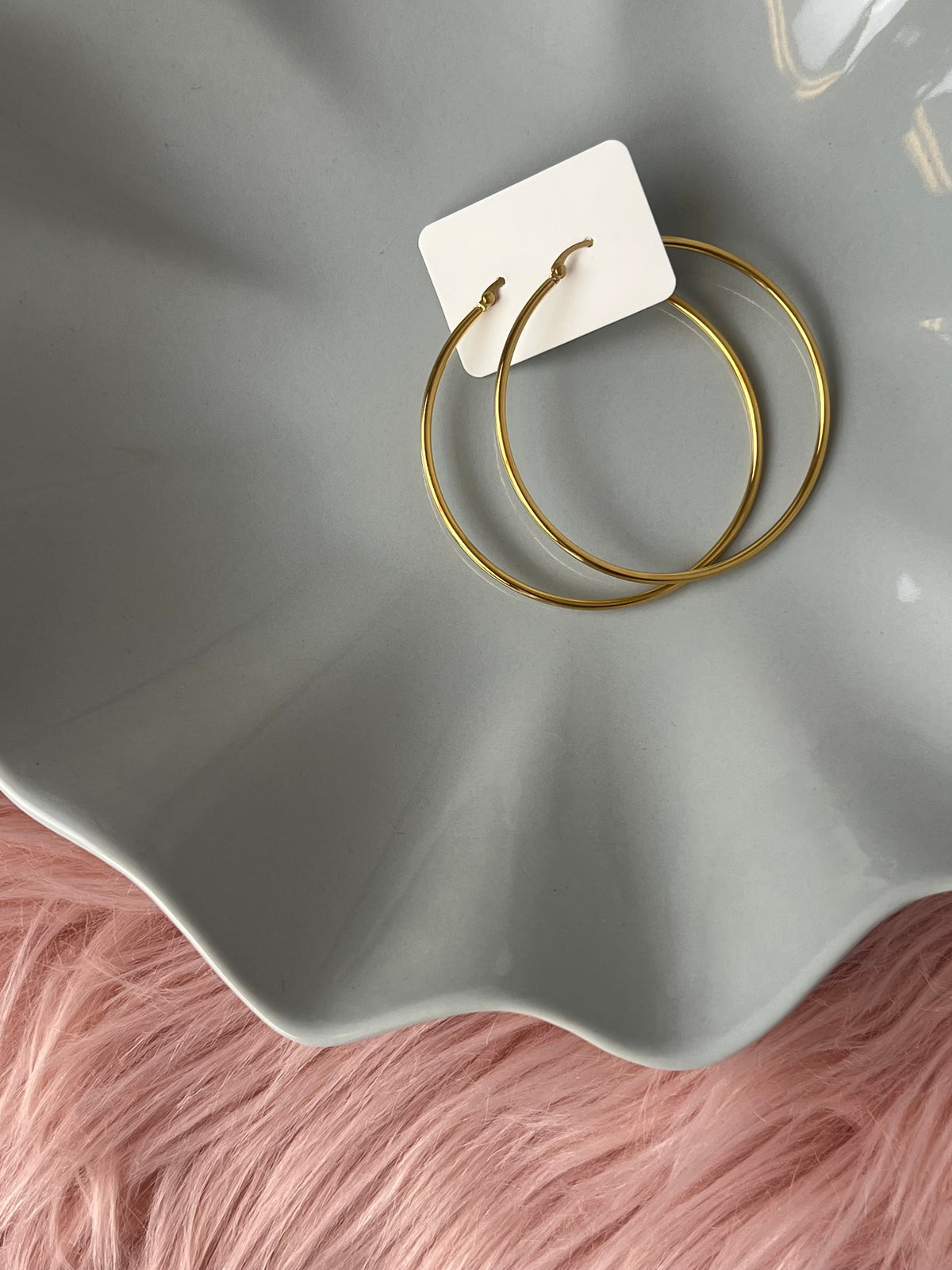 The Valentina Thin Medium Waterproof Hoops -  2"