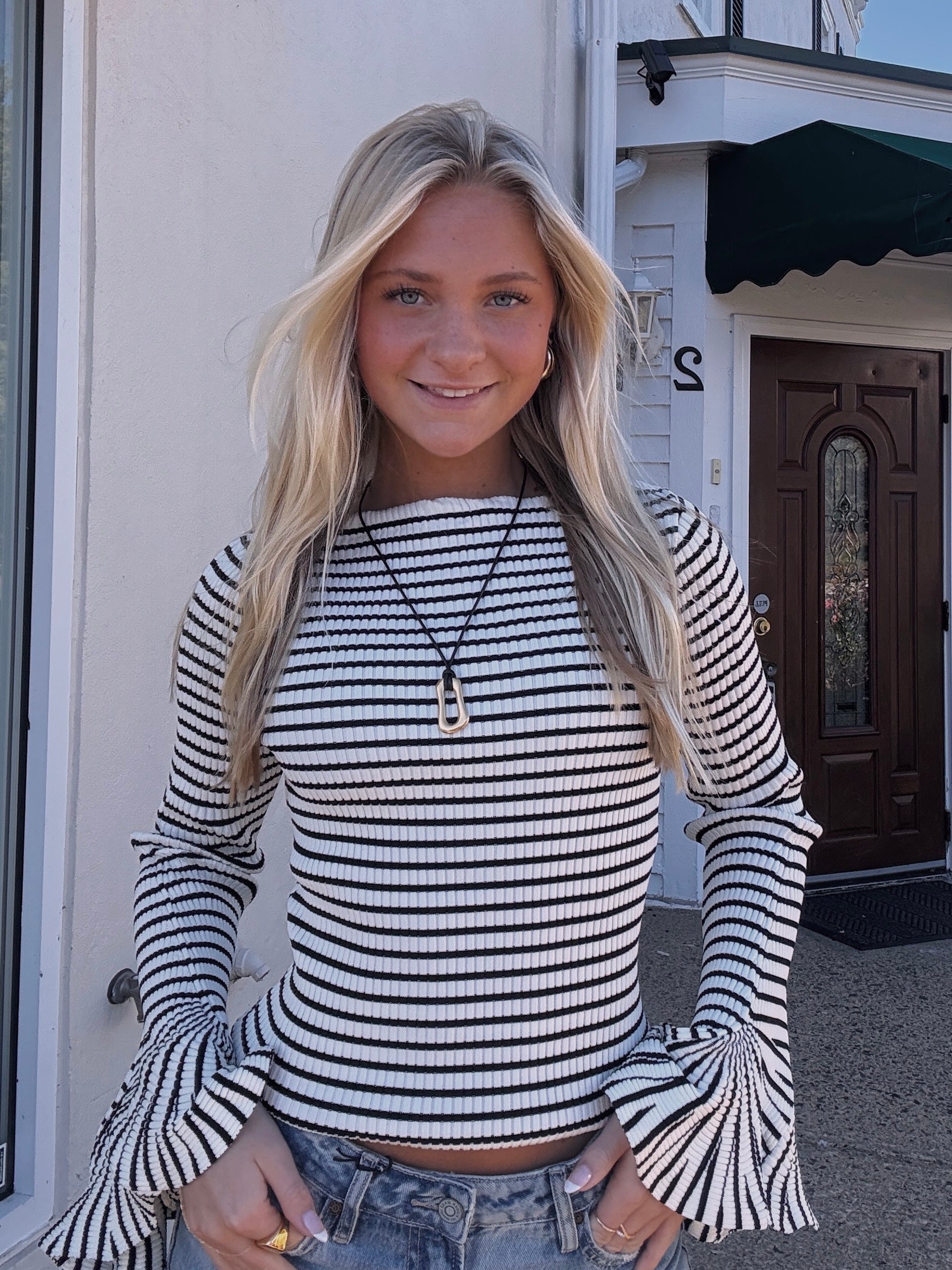 Elli Striped Long Sleeve Top