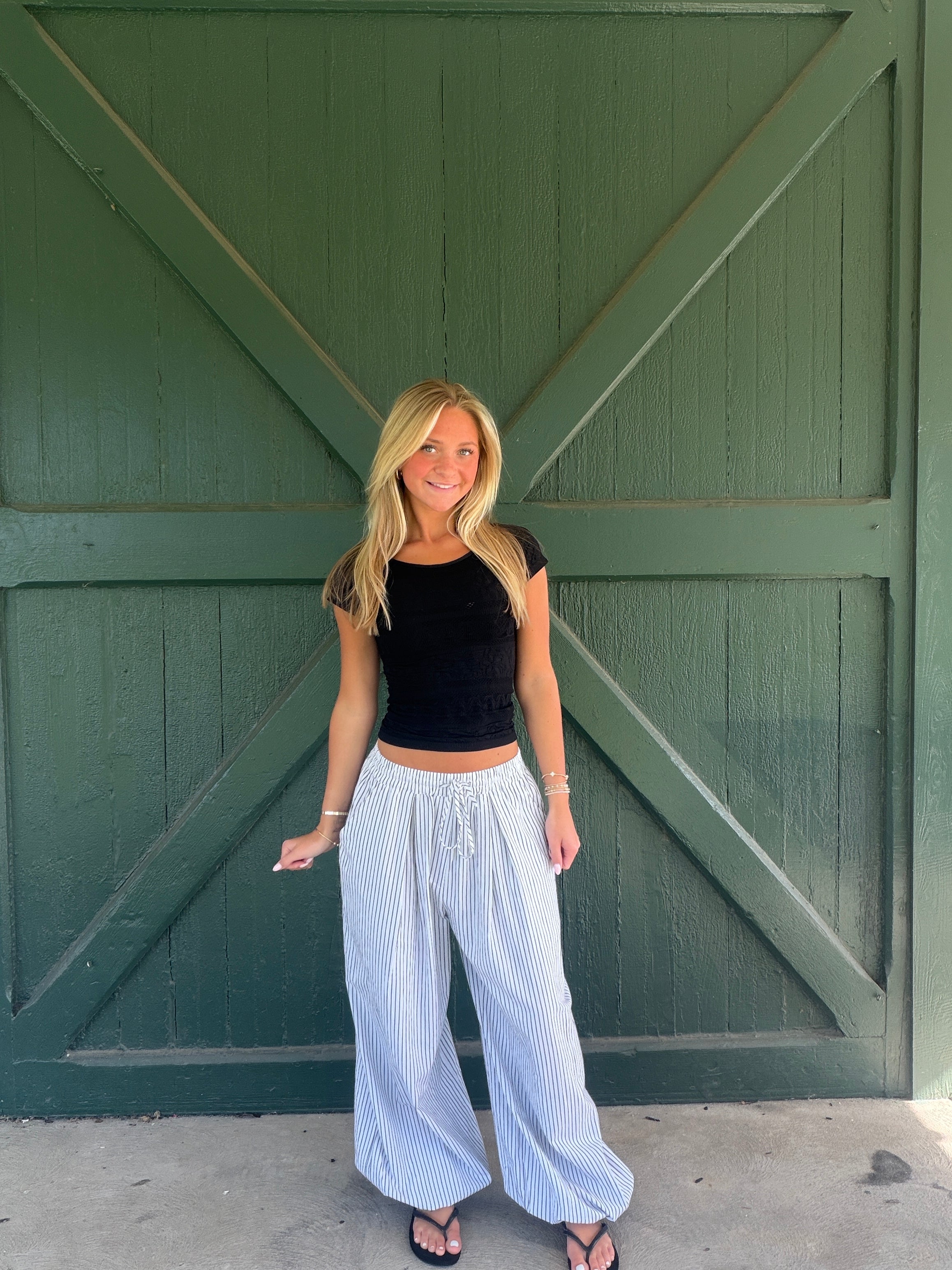 Avery Striped Balloon Pant