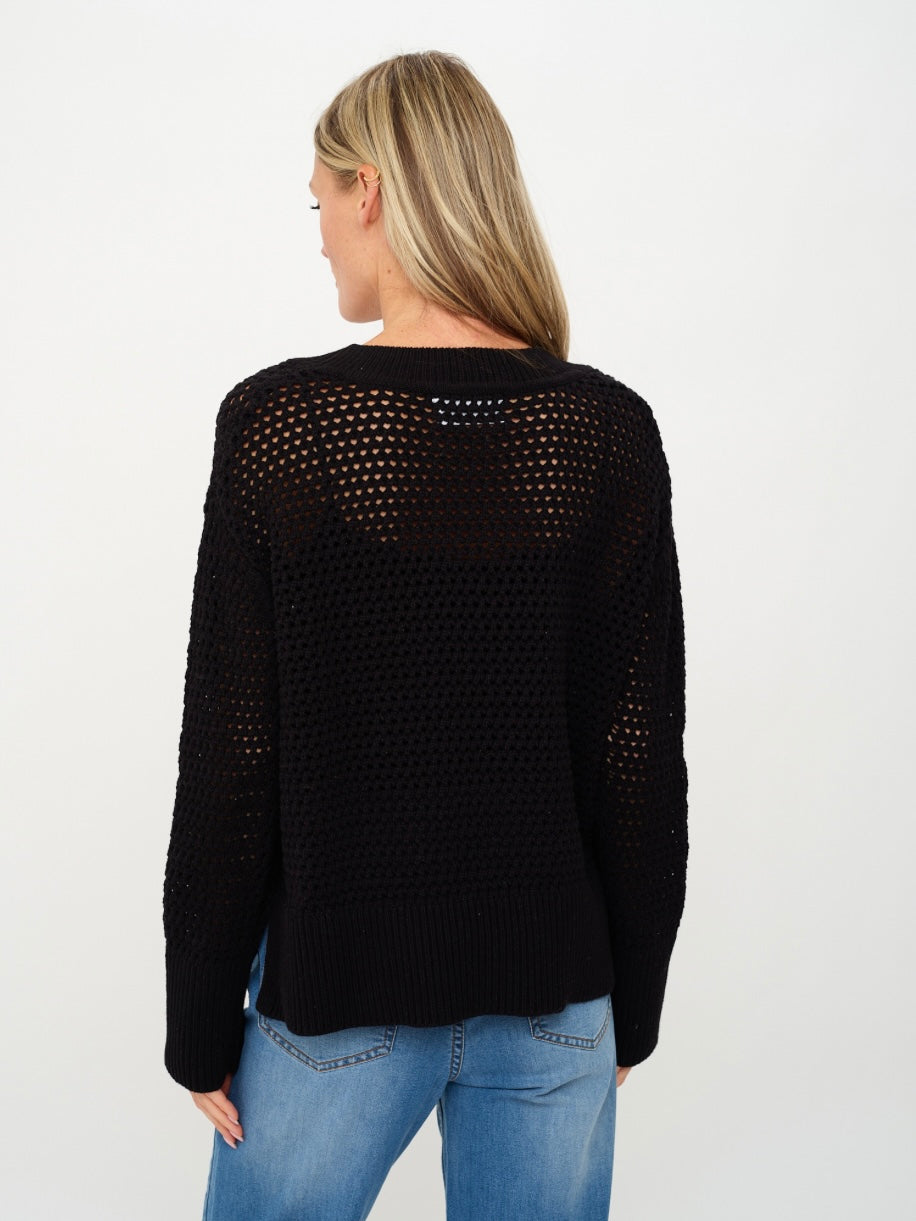Cameron Crochet V-Neck Sweater