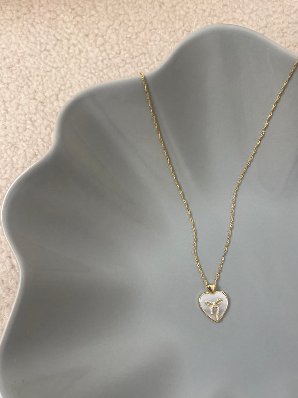 Bow Heart Necklace