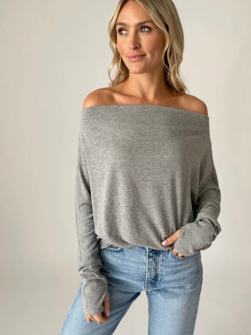 The Anywhere Heather Grey Top