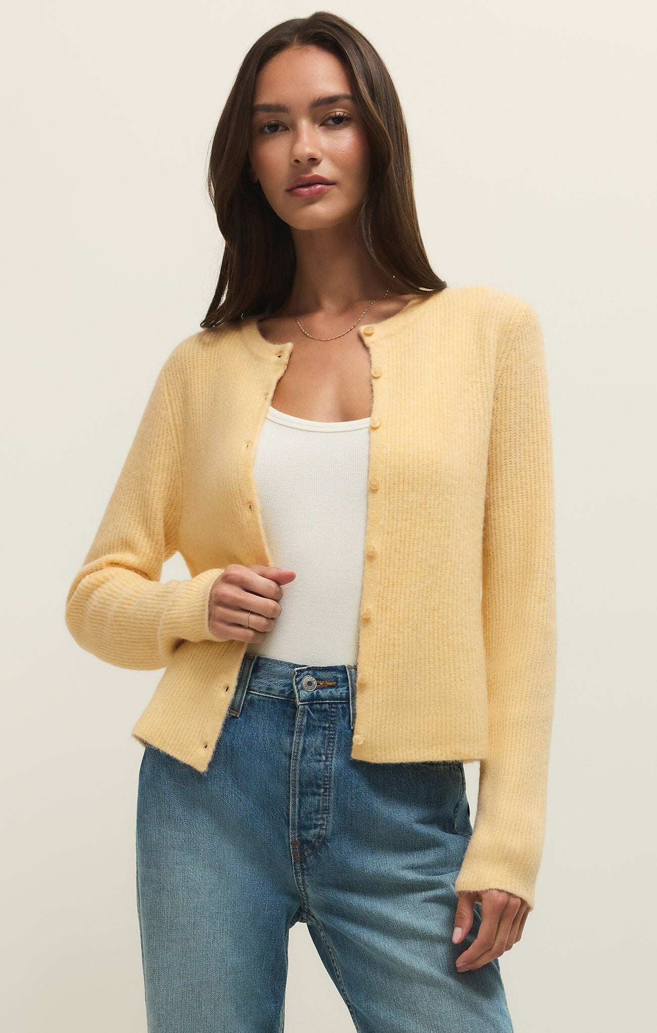 Z Supply Medina Rib Cardigan - Custard