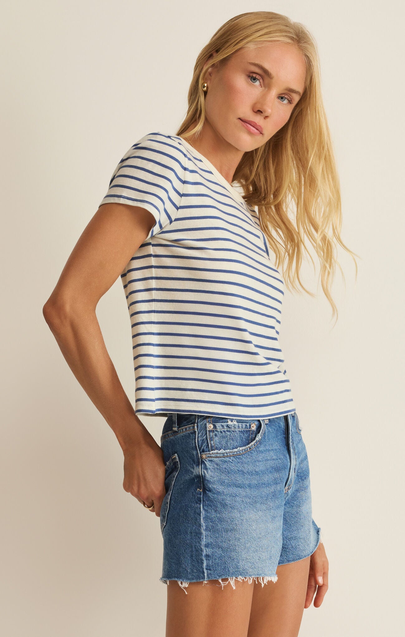 Z Supply Junie Striped Tee – True Navy
