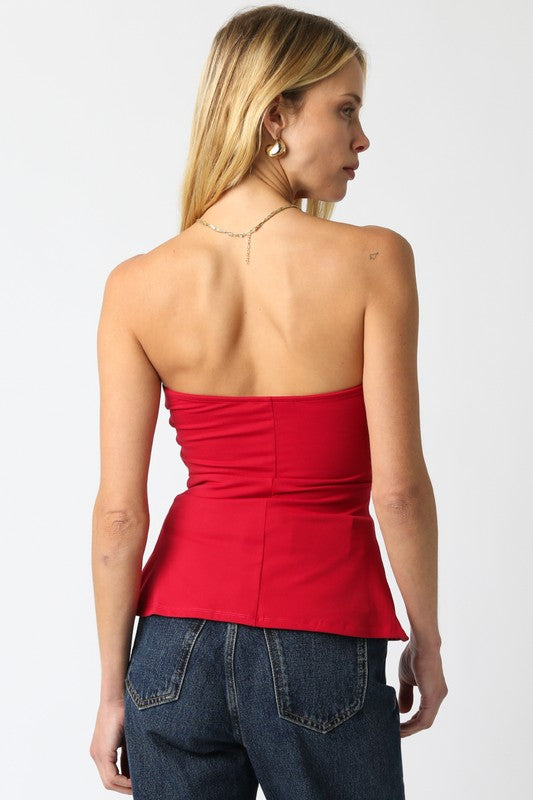 Adela Red Tube Top