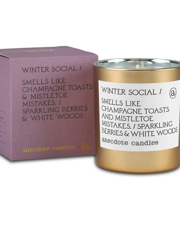 Winter Social (Berries & White Woods) Gold Tumbler Candle