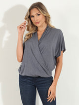 Holiday Cross Front Short Sleeve Top
