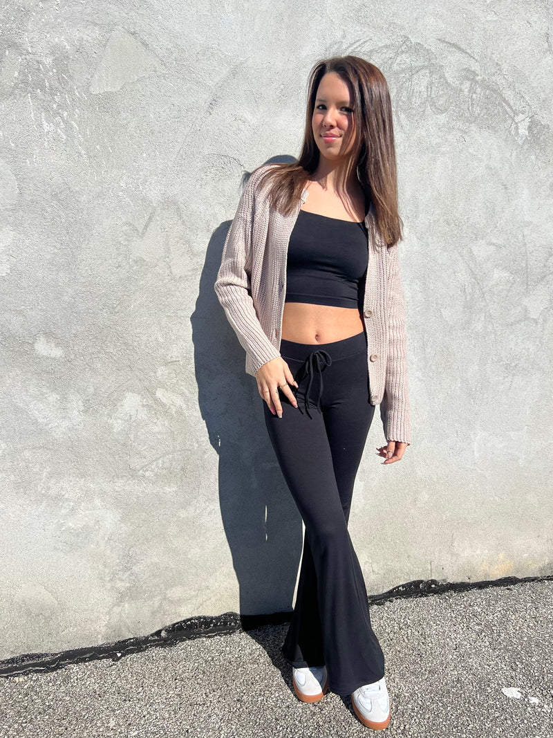 EZ to Wear Black Low Waisted Flare Pant