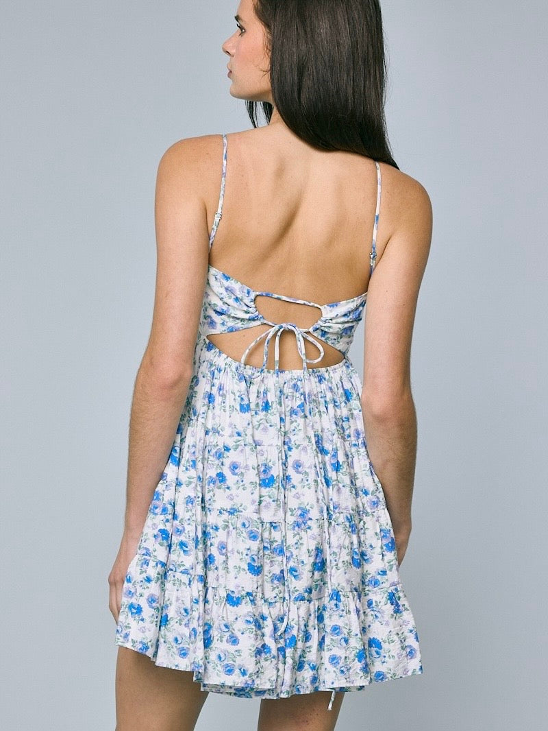 Corrine Blue Floral Dress
