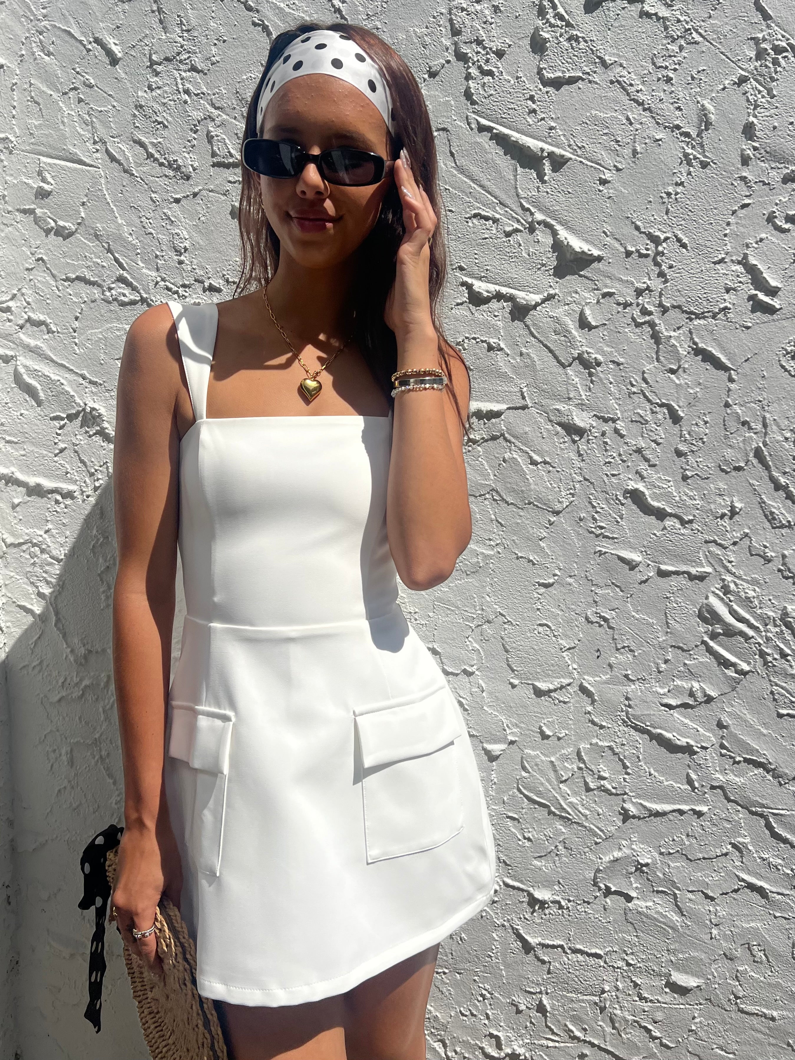 West Village Dress Romper – White