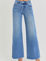 Mid Rise Wide Leg Jean with Tummy Control