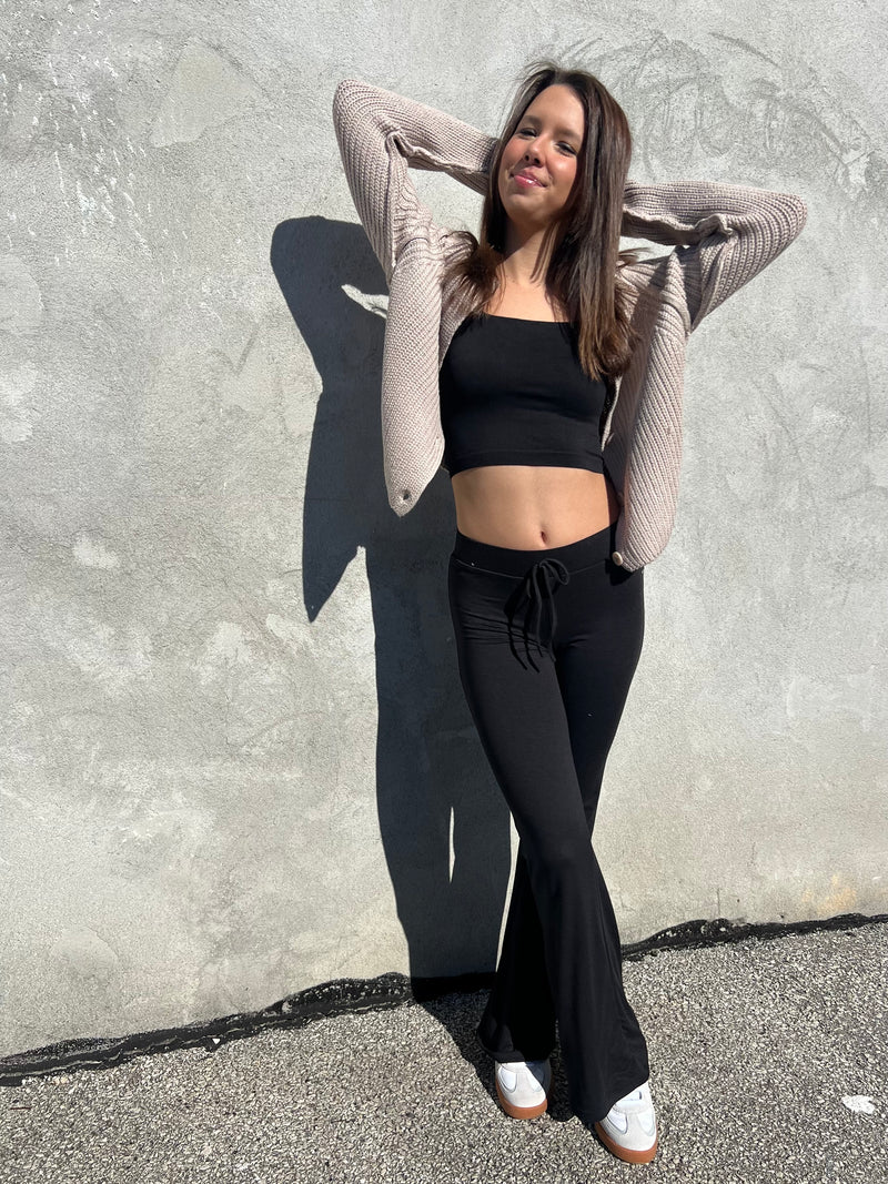 EZ to Wear Black Low Waisted Flare Pant