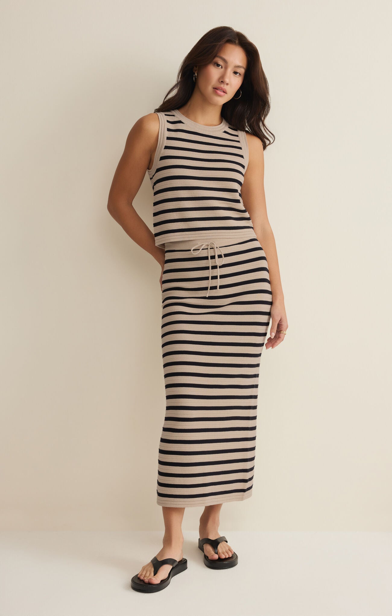 Zsupply Emori Striped Skirt-Natural