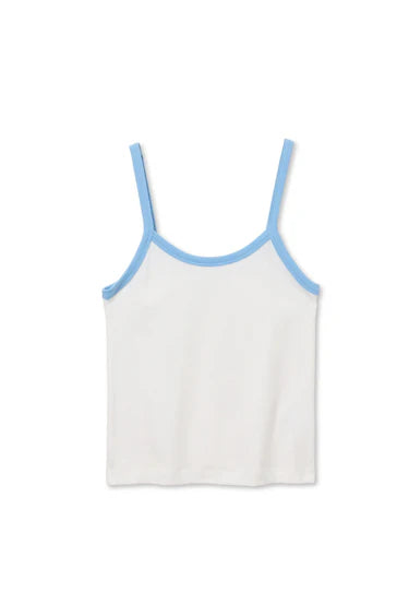 Perfect White Tee Cherry Cotton Ringer Tank