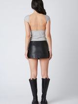 Jolene Vegan Leather Black Skort