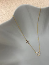 Open Heart with Cross Necklace